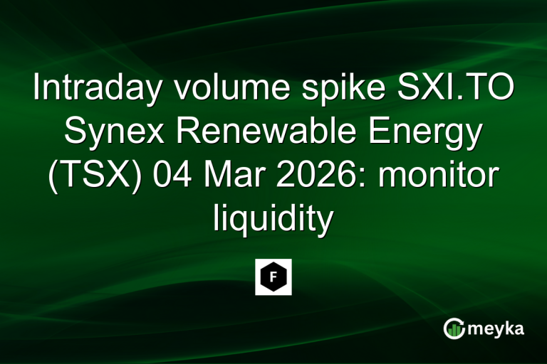 Intraday volume spike SXI.TO Synex Renewable Energy (TSX) 04 Mar 2026: monitor liquidity