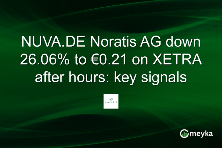 NUVA.DE Noratis AG down 26.06% to €0.21 on XETRA after hours: key signals