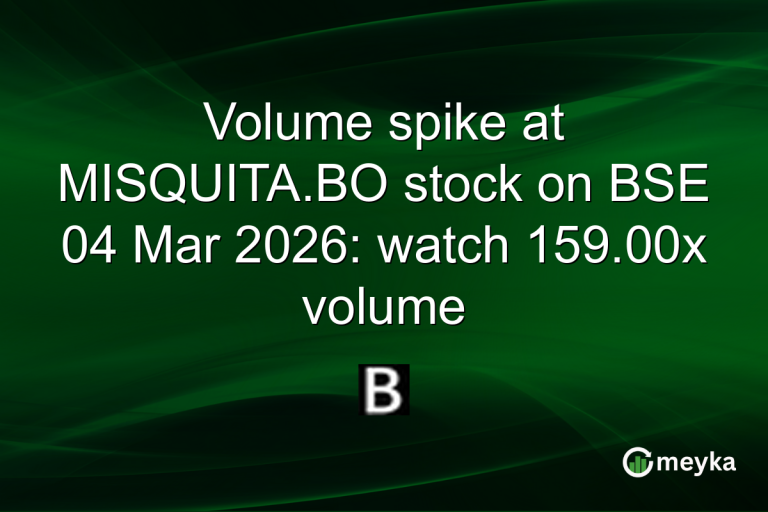 Volume spike at MISQUITA.BO stock on BSE 04 Mar 2026: watch 159.00x volume