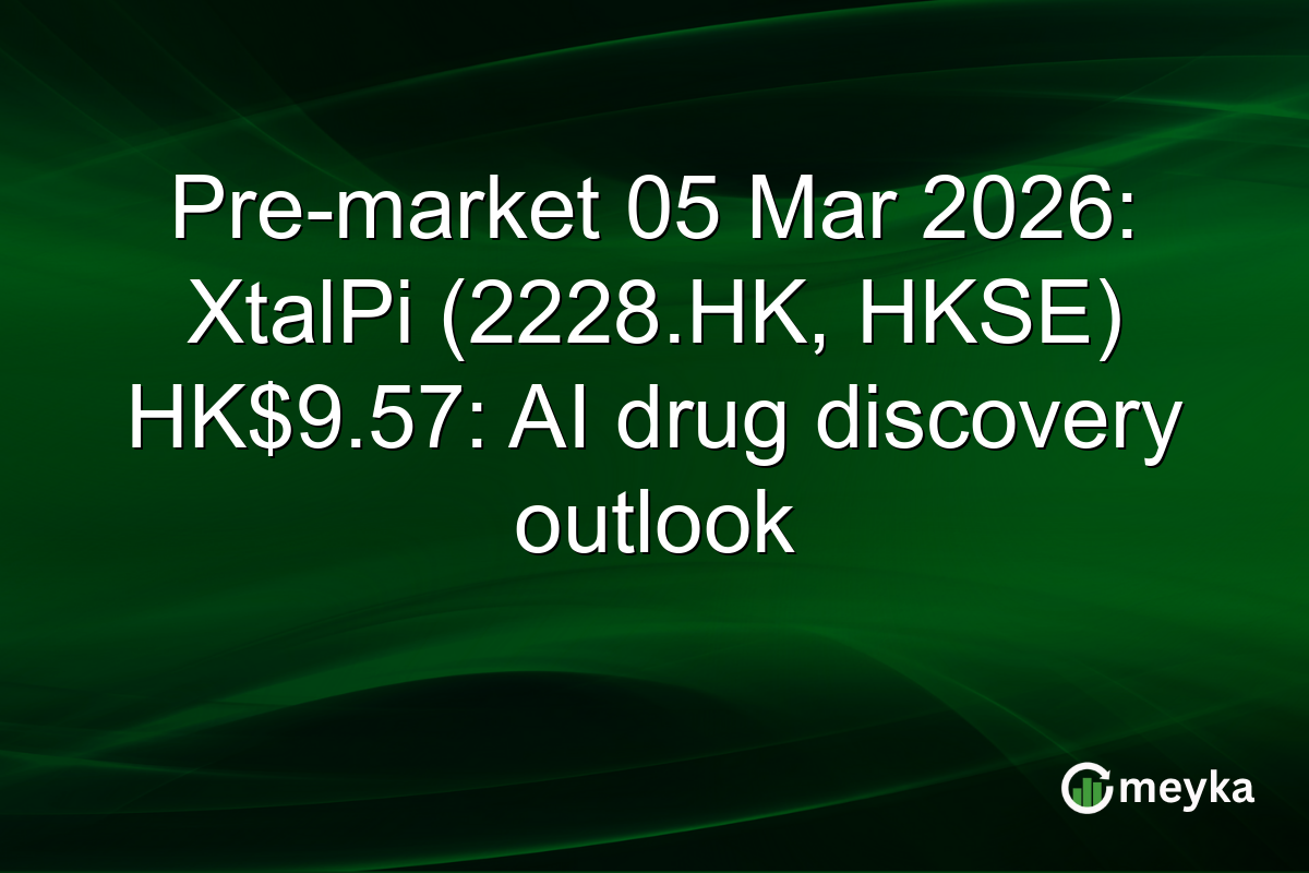 Pre-market 05 Mar 2026: XtalPi (2228.HK, HKSE) HK$9.57: AI drug discovery outlook
