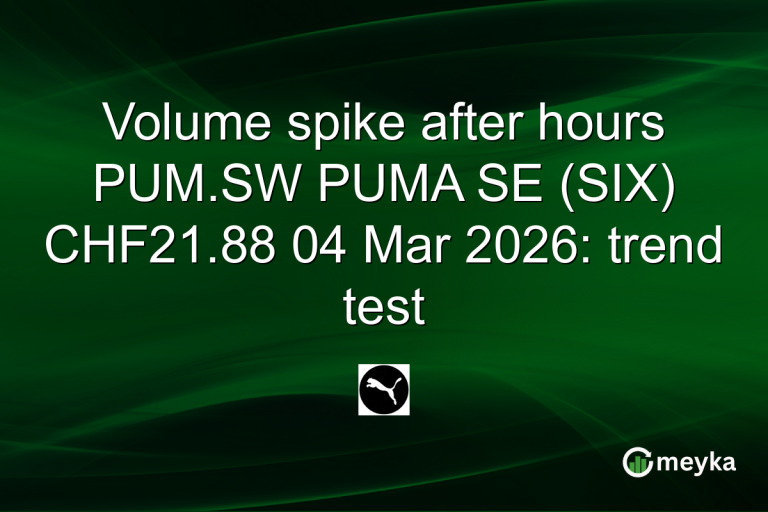 Volume spike after hours PUM.SW PUMA SE (SIX) CHF21.88 04 Mar 2026: trend test