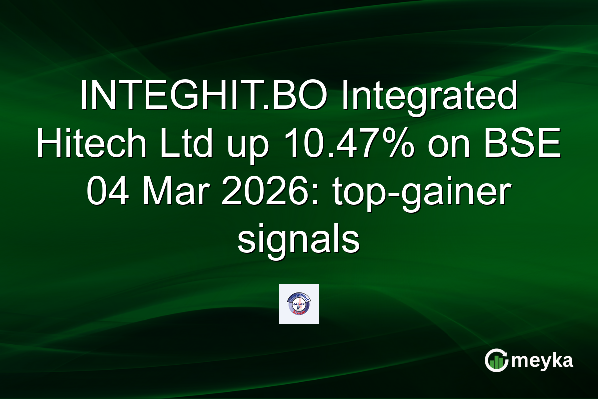 INTEGHIT.BO Integrated Hitech Ltd up 10.47% on BSE 04 Mar 2026: top-gainer signals
