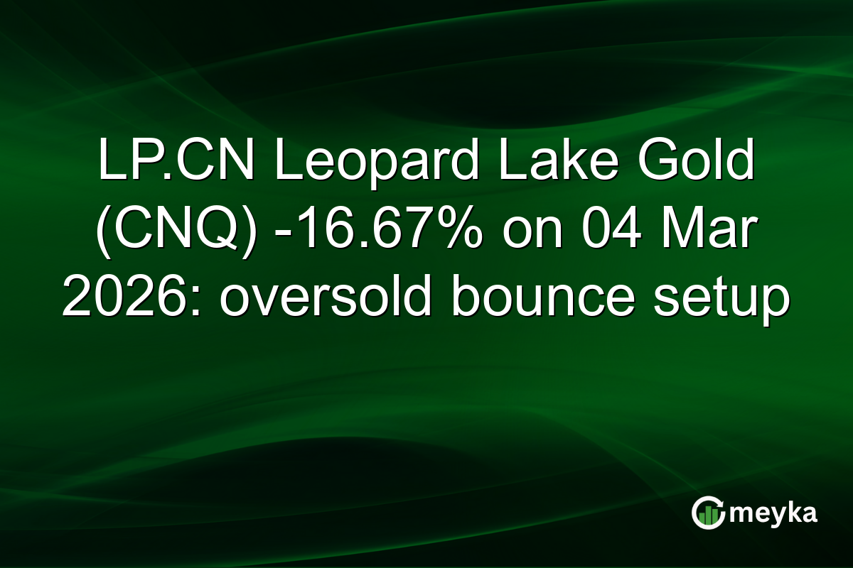 LP.CN Leopard Lake Gold (CNQ) -16.67% on 04 Mar 2026: oversold bounce setup
