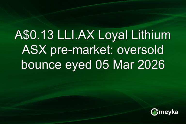 A$0.13 LLI.AX Loyal Lithium ASX pre-market: oversold bounce eyed 05 Mar 2026