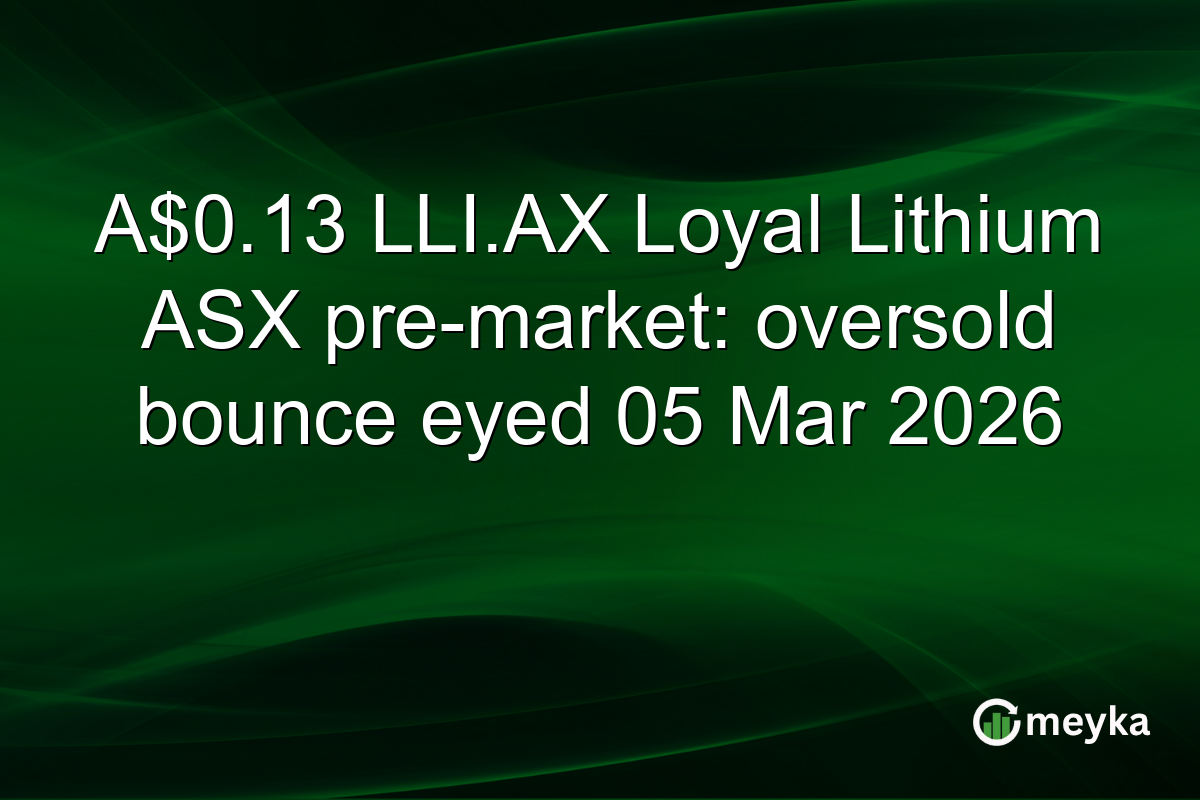 A$0.13 LLI.AX Loyal Lithium ASX pre-market: oversold bounce eyed 05 Mar 2026