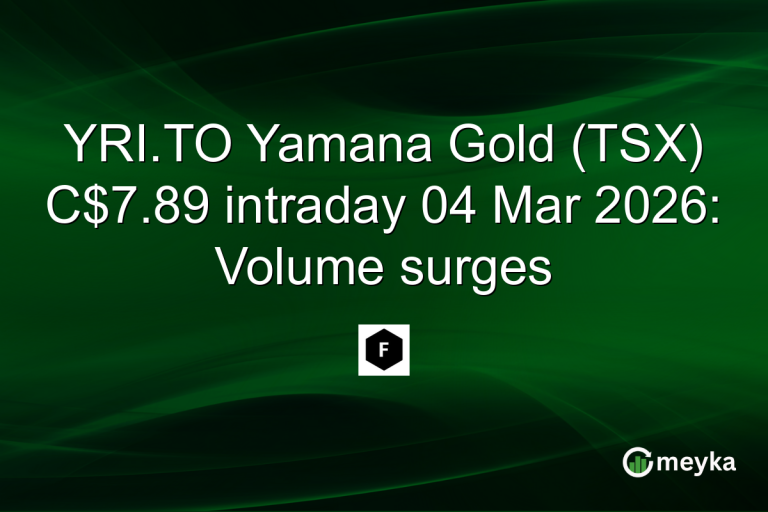 YRI.TO Yamana Gold (TSX) C$7.89 intraday 04 Mar 2026: Volume surges