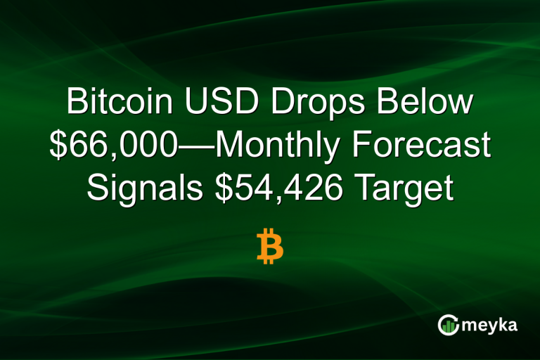 Bitcoin USD Drops Below $66,000—Monthly Forecast Signals $54,426 Target