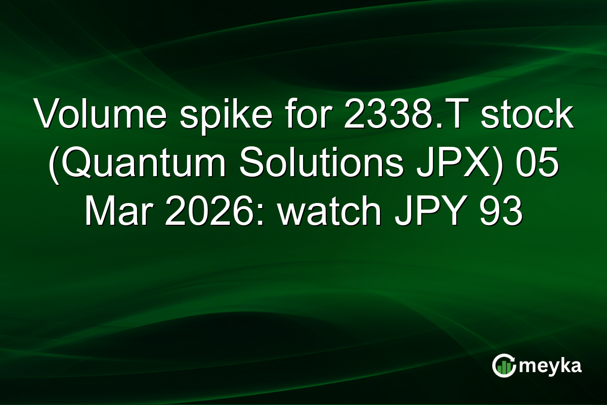 Volume spike for 2338.T stock (Quantum Solutions JPX) 05 Mar 2026: watch JPY 93