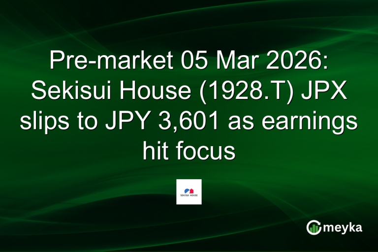 Pre-market 05 Mar 2026: Sekisui House (1928.T) JPX slips to JPY 3,601 as earnings hit focus