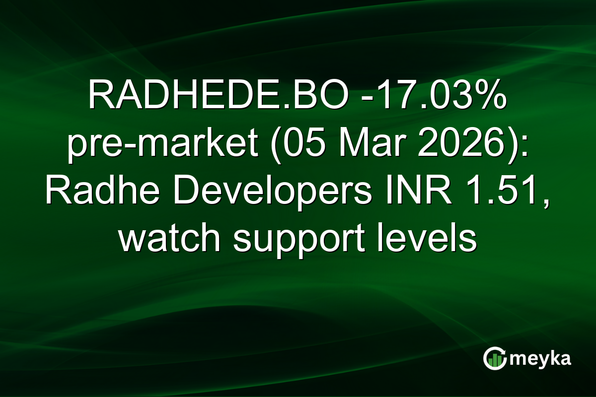 RADHEDE.BO -17.03% pre-market (05 Mar 2026): Radhe Developers INR 1.51, watch support levels