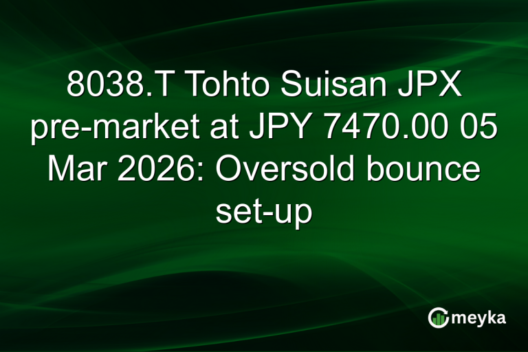 8038.T Tohto Suisan JPX pre-market at JPY 7470.00 05 Mar 2026: Oversold bounce set-up