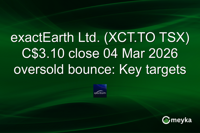 exactEarth Ltd. (XCT.TO TSX) C$3.10 close 04 Mar 2026 oversold bounce: Key targets