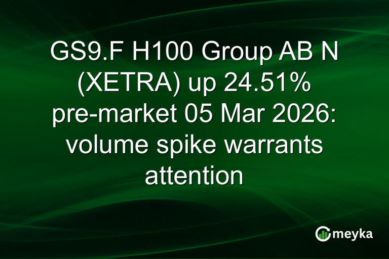 GS9.F H100 Group AB N (XETRA) up 24.51% pre-market 05 Mar 2026: volume spike warrants attention