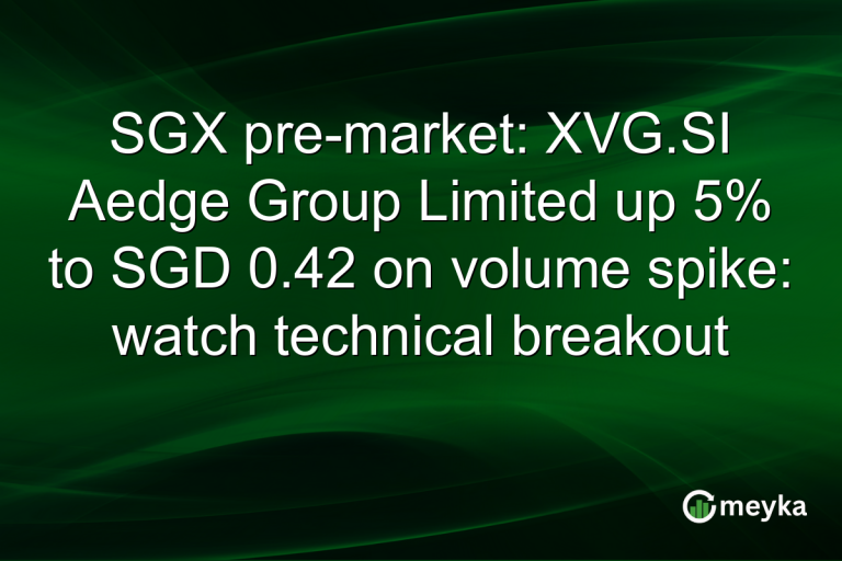 SGX pre-market: XVG.SI Aedge Group Limited up 5% to SGD 0.42 on volume spike: watch technical breakout