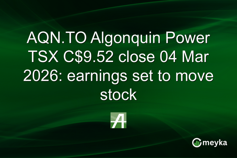 AQN.TO Algonquin Power TSX C$9.52 close 04 Mar 2026: earnings set to move stock