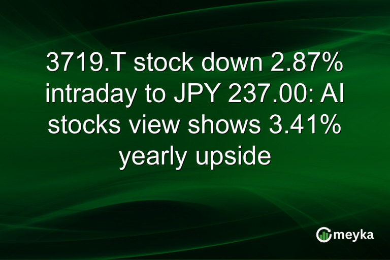 3719.T stock down 2.87% intraday to JPY 237.00: AI stocks view shows 3.41% yearly upside