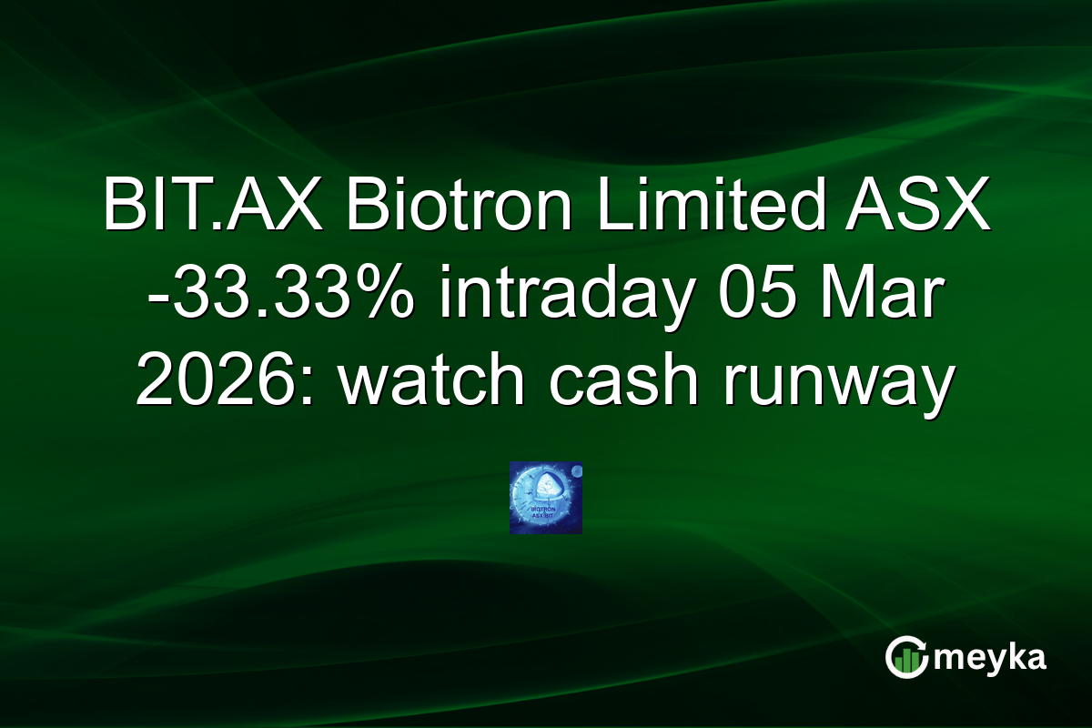 BIT.AX Biotron Limited ASX -33.33% intraday 05 Mar 2026: watch cash runway