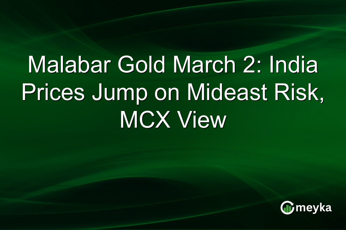 Malabar Gold March 2: India Prices Jump on Mideast Risk, MCX View