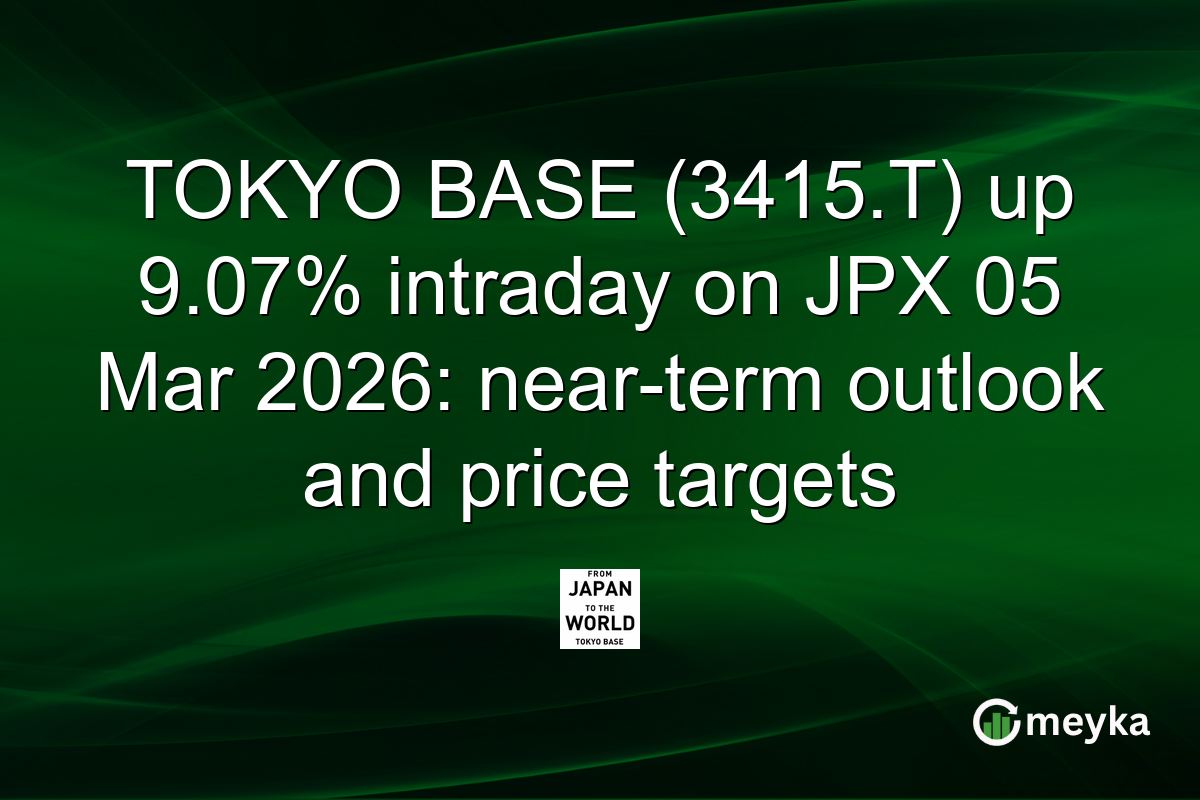 TOKYO BASE (3415.T) up 9.07% intraday on JPX 05 Mar 2026: near-term outlook and price targets