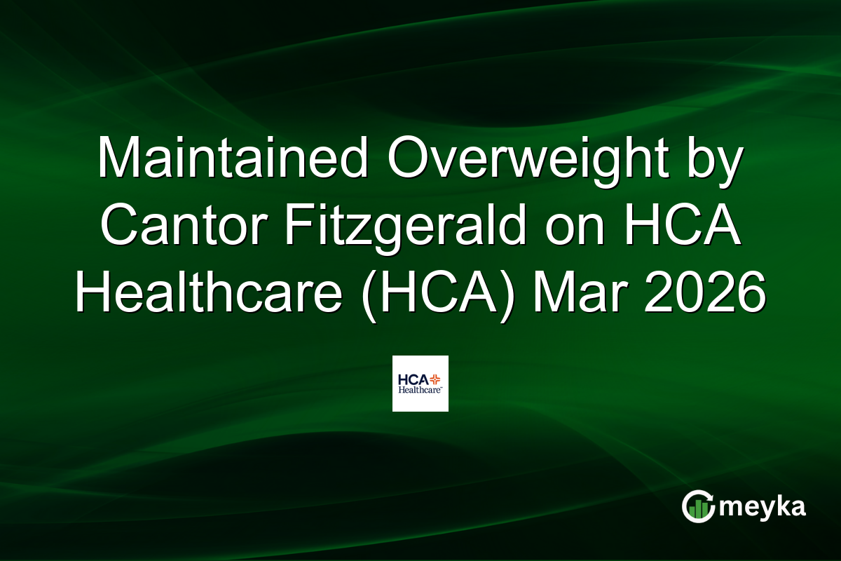 Maintained Overweight by Cantor Fitzgerald on HCA Healthcare (HCA) Mar 2026