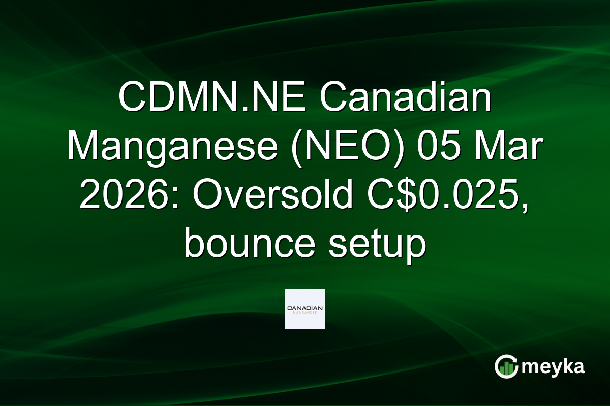 CDMN.NE Canadian Manganese (NEO) 05 Mar 2026: Oversold C$0.025, bounce setup
