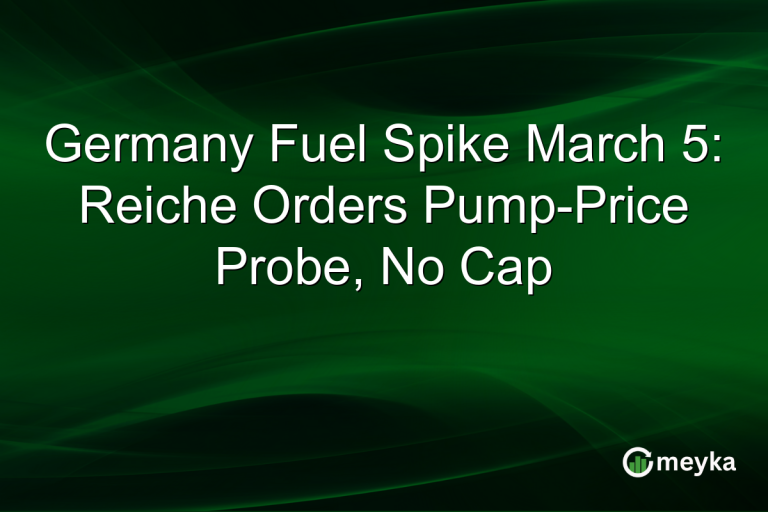 Germany Fuel Spike March 5: Reiche Orders Pump-Price Probe, No Cap