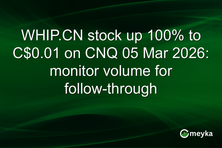 WHIP.CN stock up 100% to C$0.01 on CNQ 05 Mar 2026: monitor volume for follow-through