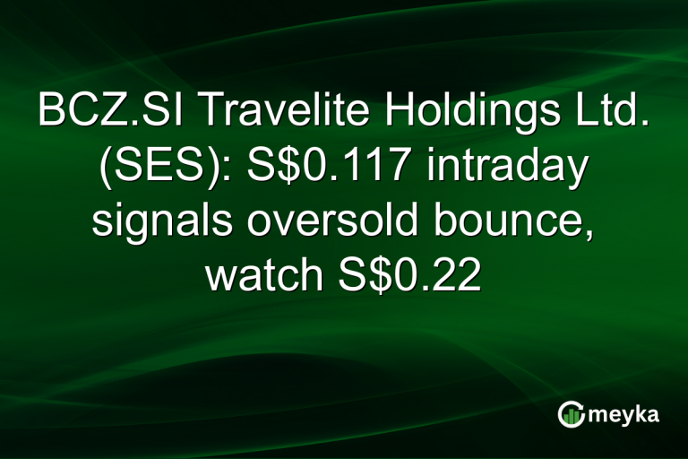 BCZ.SI Travelite Holdings Ltd. (SES): S$0.117 intraday signals oversold bounce, watch S$0.22