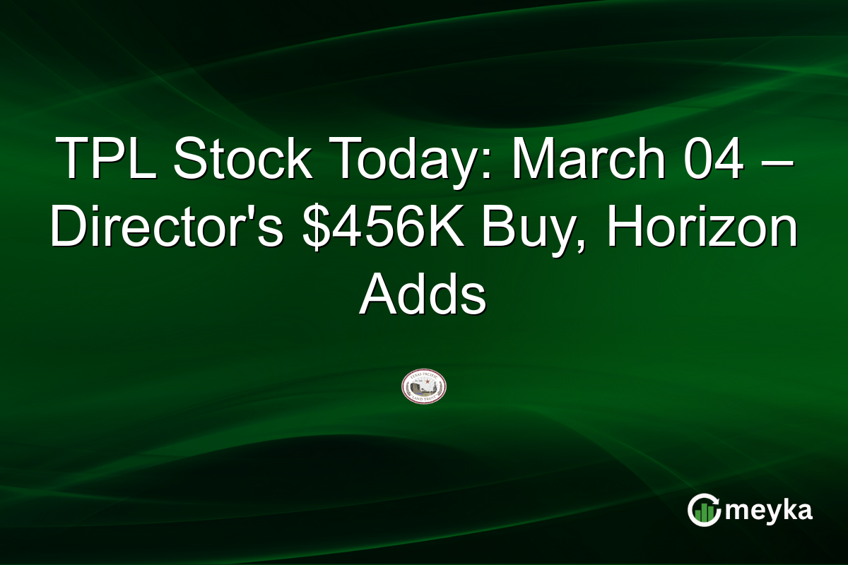 TPL Stock Today: March 04 – Director's $456K Buy, Horizon Adds