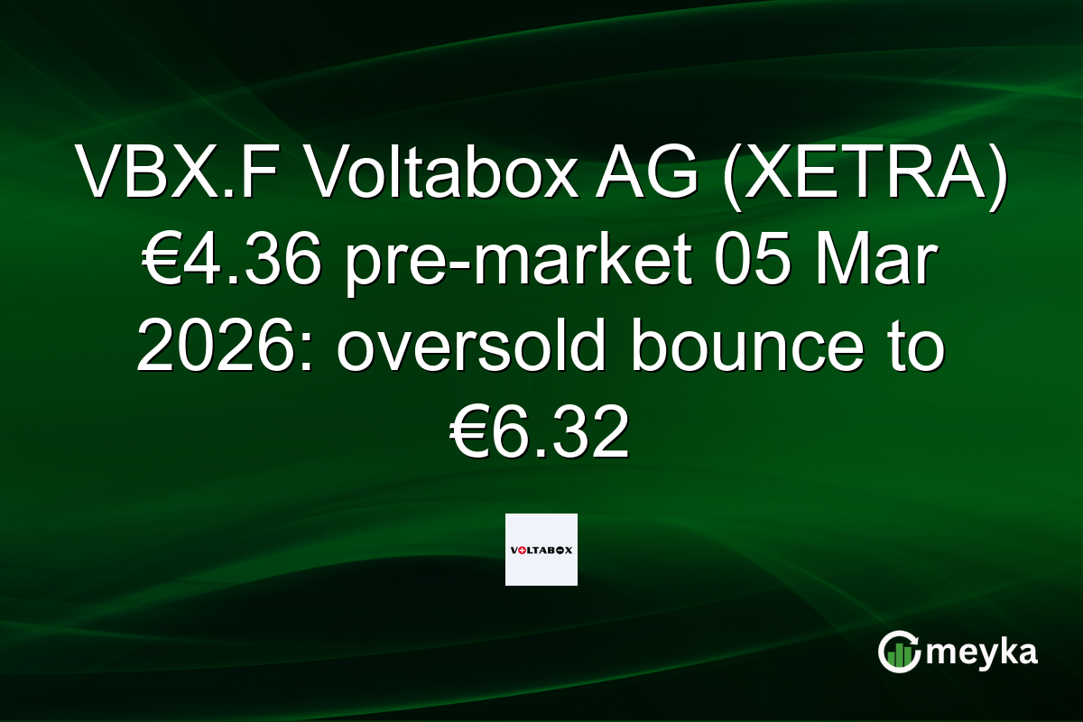 VBX.F Voltabox AG (XETRA) €4.36 pre-market 05 Mar 2026: oversold bounce to €6.32