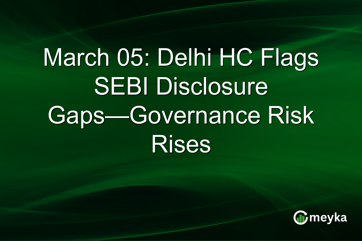 March 05: Delhi HC Flags SEBI Disclosure Gaps—Governance Risk Rises