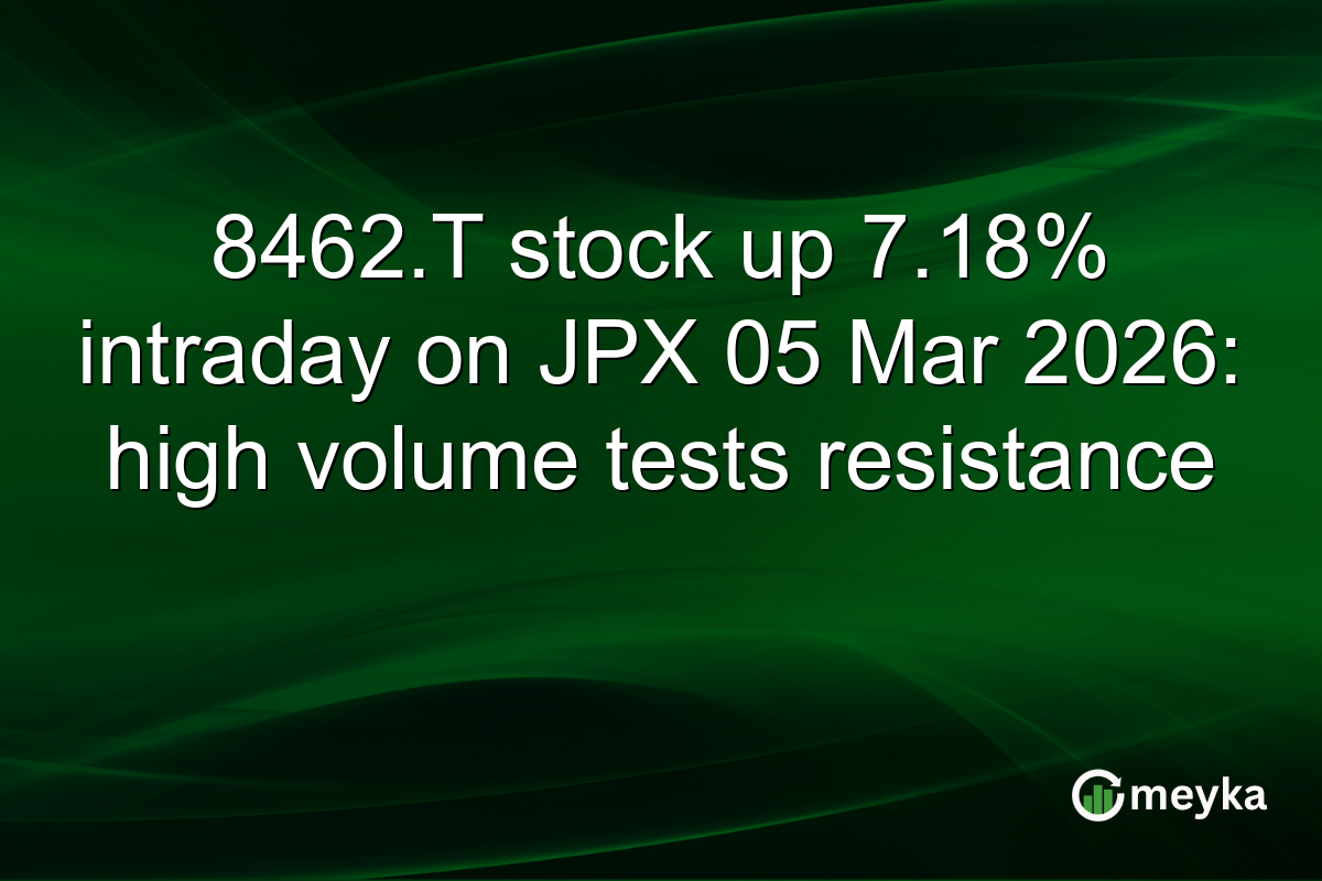 8462.T stock up 7.18% intraday on JPX 05 Mar 2026: high volume tests resistance