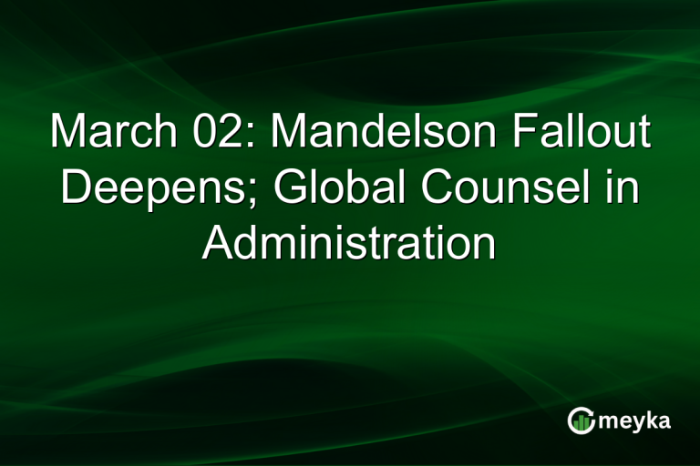 March 02: Mandelson Fallout Deepens; Global Counsel in Administration