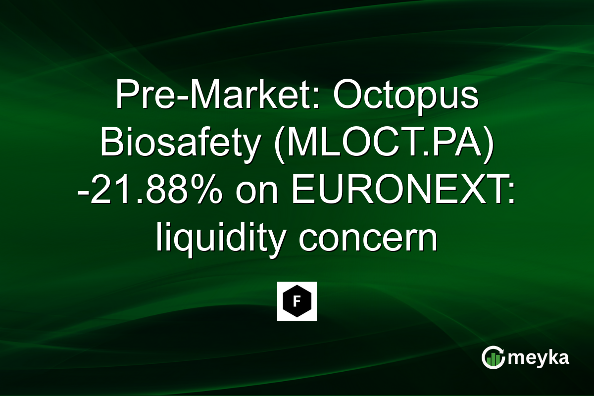 Pre-Market: Octopus Biosafety (MLOCT.PA) -21.88% on EURONEXT: liquidity concern
