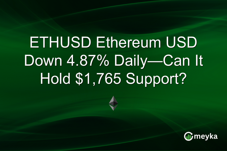 ETHUSD Ethereum USD Down 4.87% Daily—Can It Hold $1,765 Support?