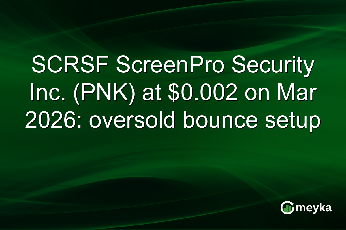 SCRSF ScreenPro Security Inc. (PNK) at $0.002 on Mar 2026: oversold bounce setup