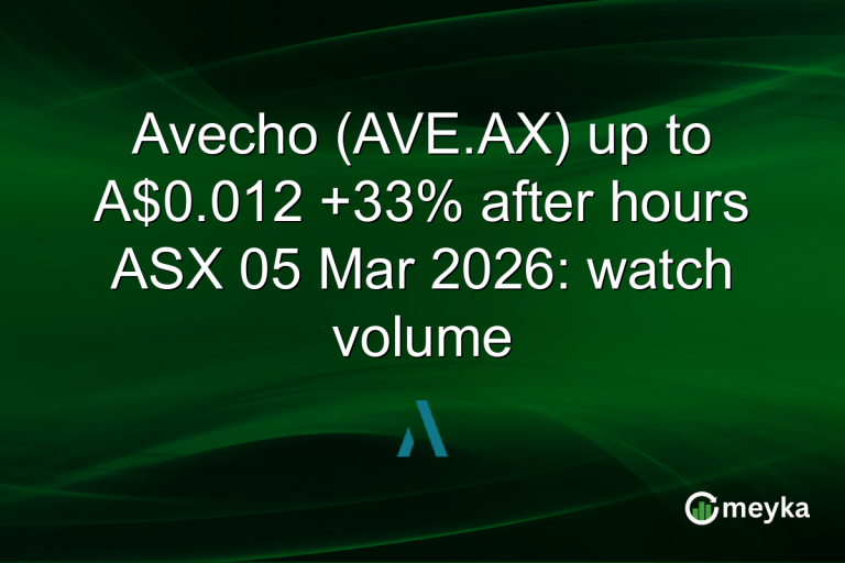 Avecho (AVE.AX) up to A$0.012 +33% after hours ASX 05 Mar 2026: watch volume