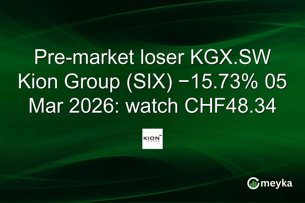 Pre-market loser KGX.SW Kion Group (SIX) −15.73% 05 Mar 2026: watch CHF48.34