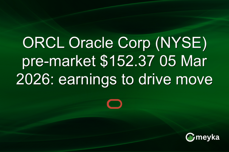 ORCL Oracle Corp (NYSE) pre-market $152.37 05 Mar 2026: earnings to drive move