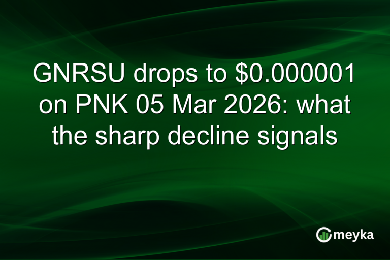 GNRSU drops to $0.000001 on PNK 05 Mar 2026: what the sharp decline signals