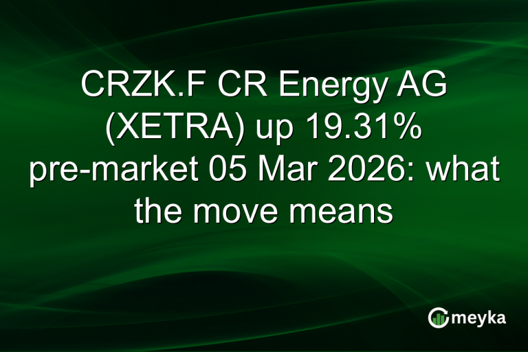 CRZK.F CR Energy AG (XETRA) up 19.31% pre-market 05 Mar 2026: what the move means
