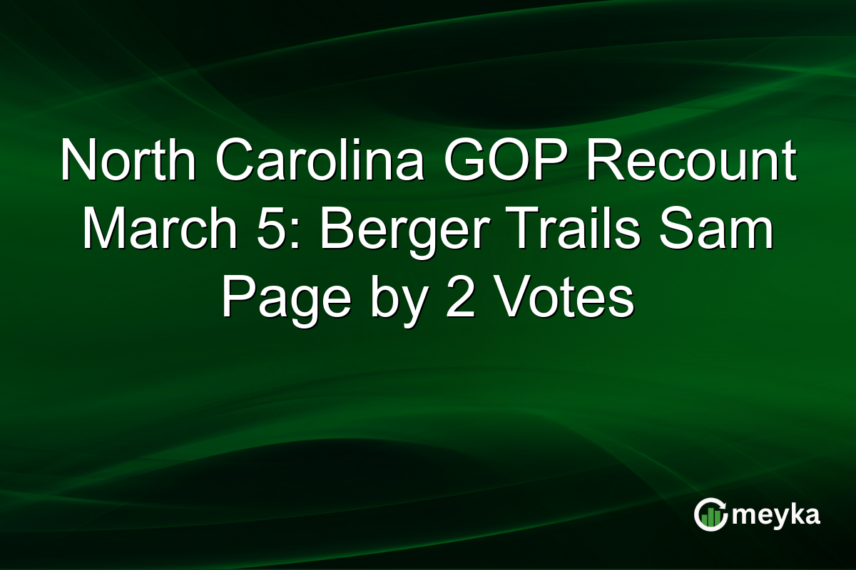 North Carolina GOP Recount March 5: Berger Trails Sam Page by 2 Votes