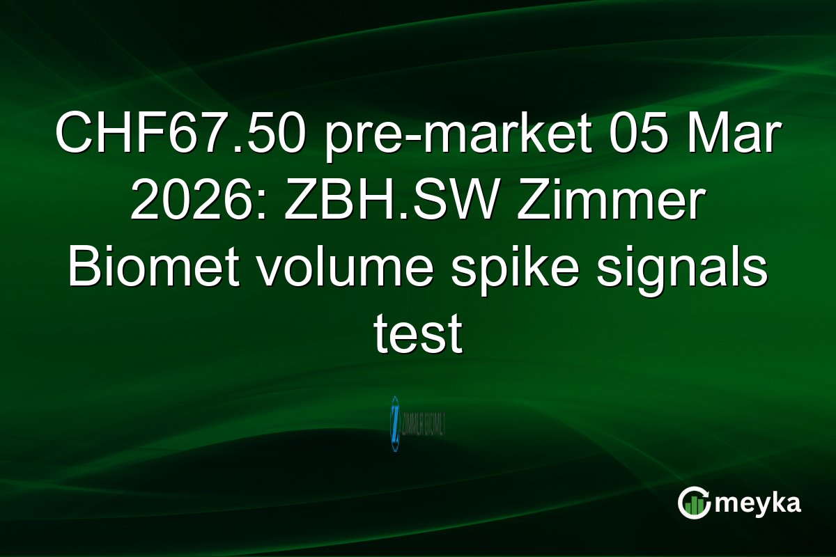 CHF67.50 pre-market 05 Mar 2026: ZBH.SW Zimmer Biomet volume spike signals test