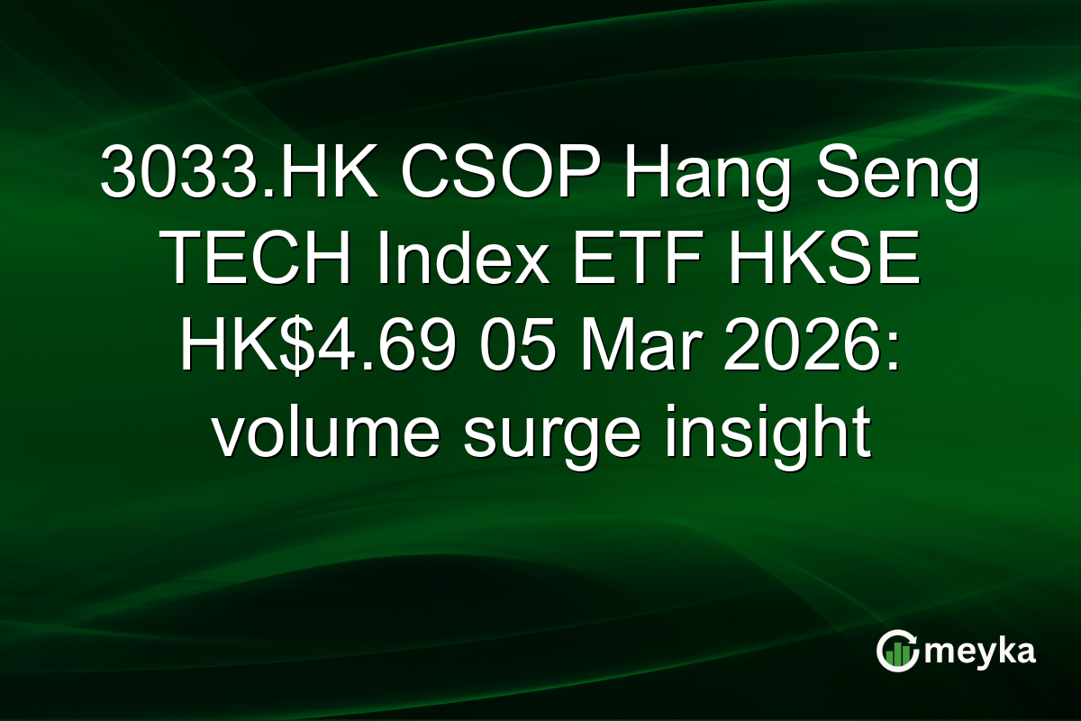 3033.HK CSOP Hang Seng TECH Index ETF HKSE HK$4.69 05 Mar 2026: volume surge insight