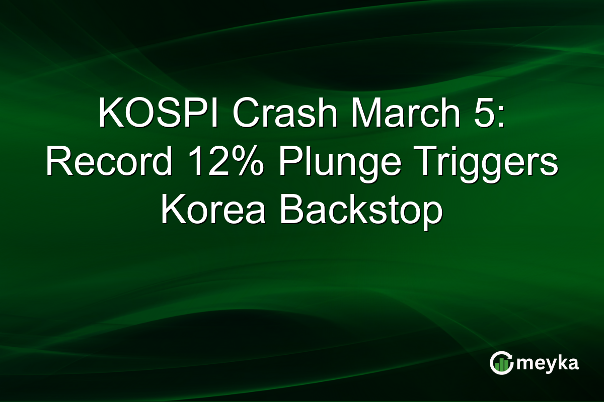 KOSPI Crash March 5: Record 12% Plunge Triggers Korea Backstop