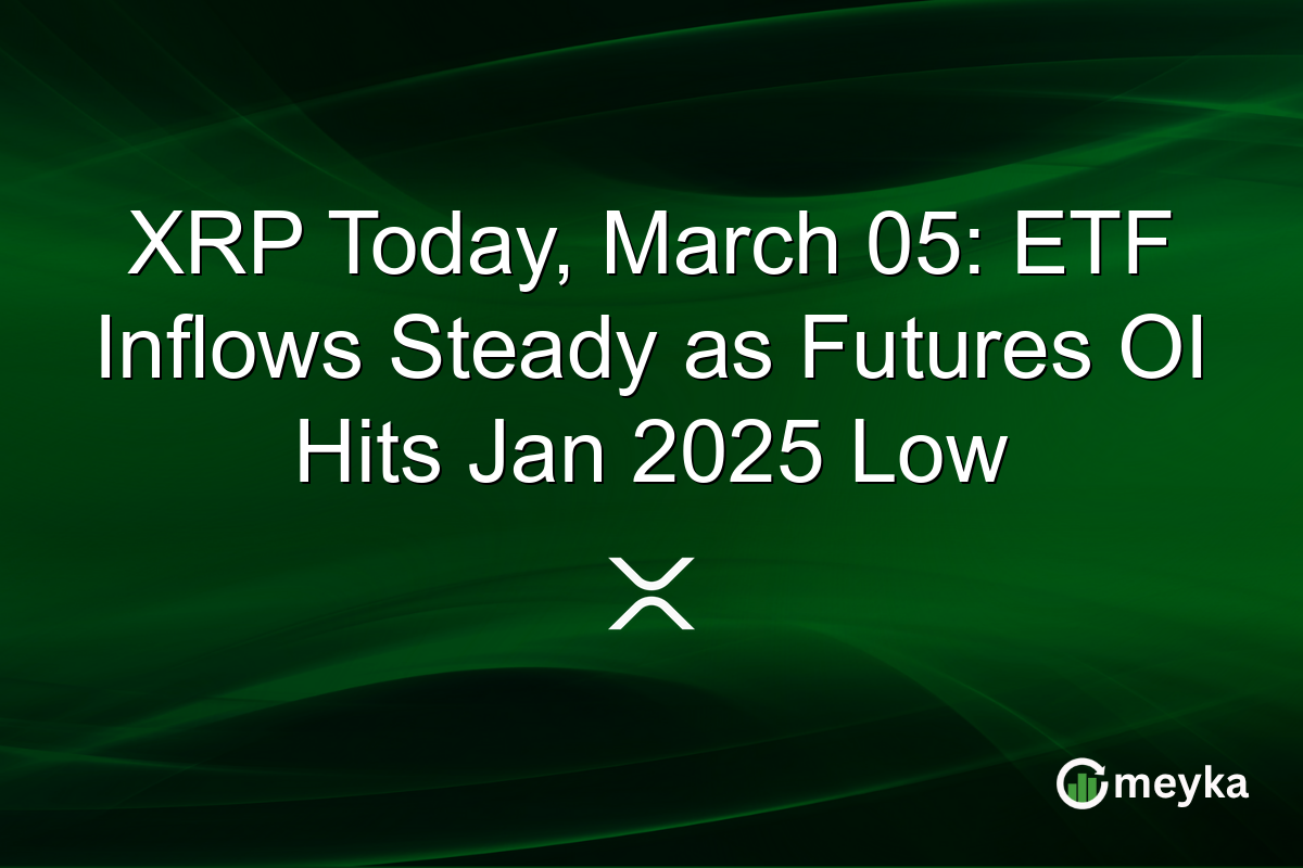 XRP Today, March 05: ETF Inflows Steady as Futures OI Hits Jan 2025 Low