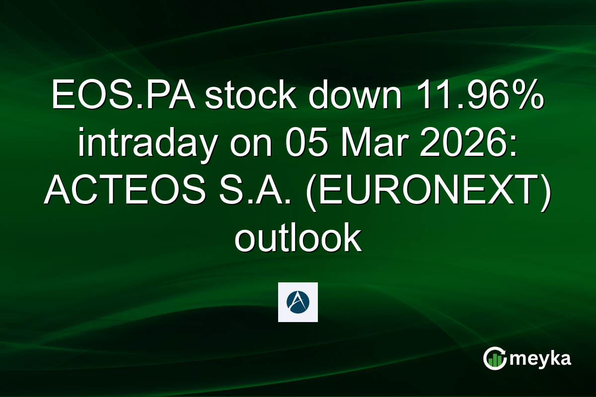 EOS.PA stock down 11.96% intraday on 05 Mar 2026: ACTEOS S.A. (EURONEXT) outlook