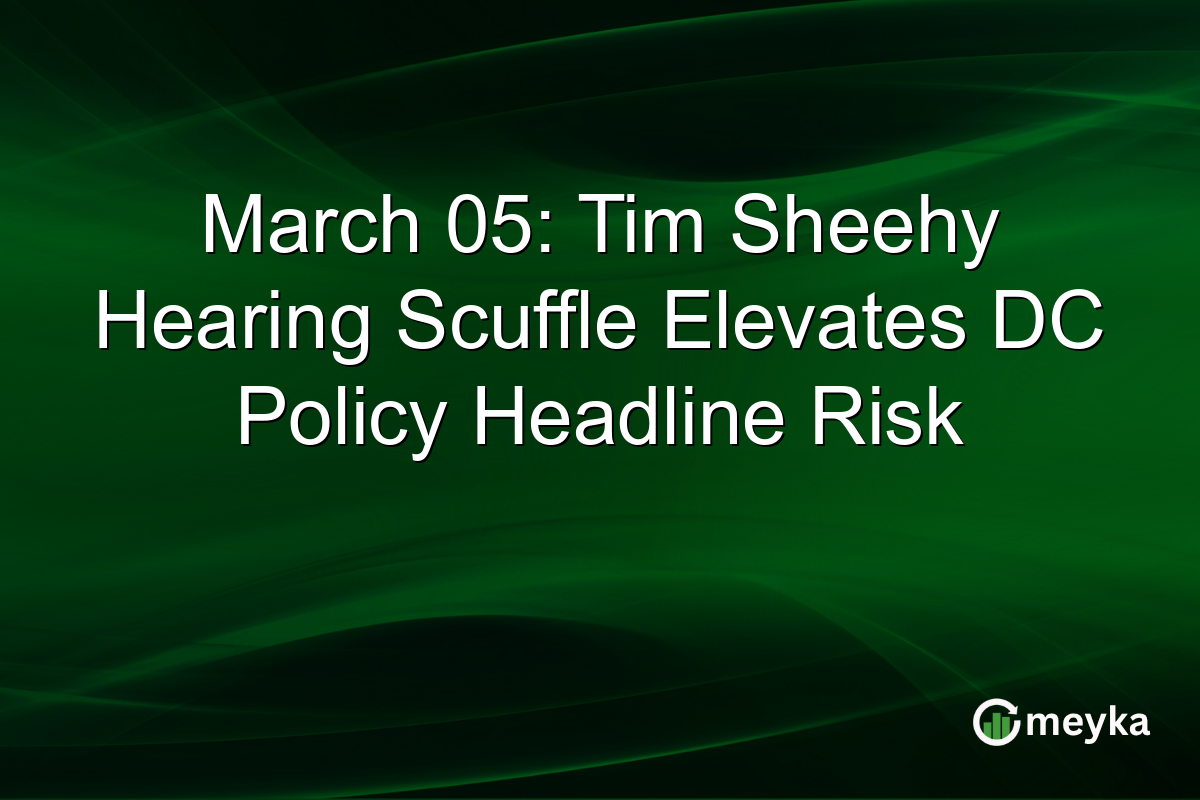 March 05: Tim Sheehy Hearing Scuffle Elevates DC Policy Headline Risk