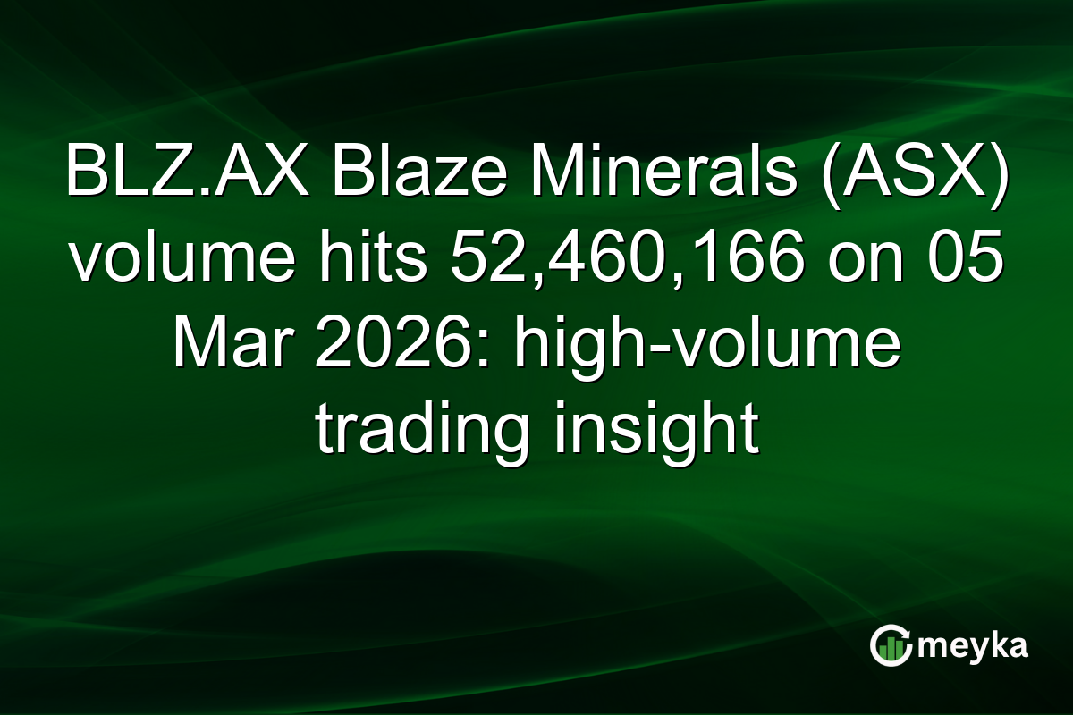 BLZ.AX Blaze Minerals (ASX) volume hits 52,460,166 on 05 Mar 2026: high-volume trading insight