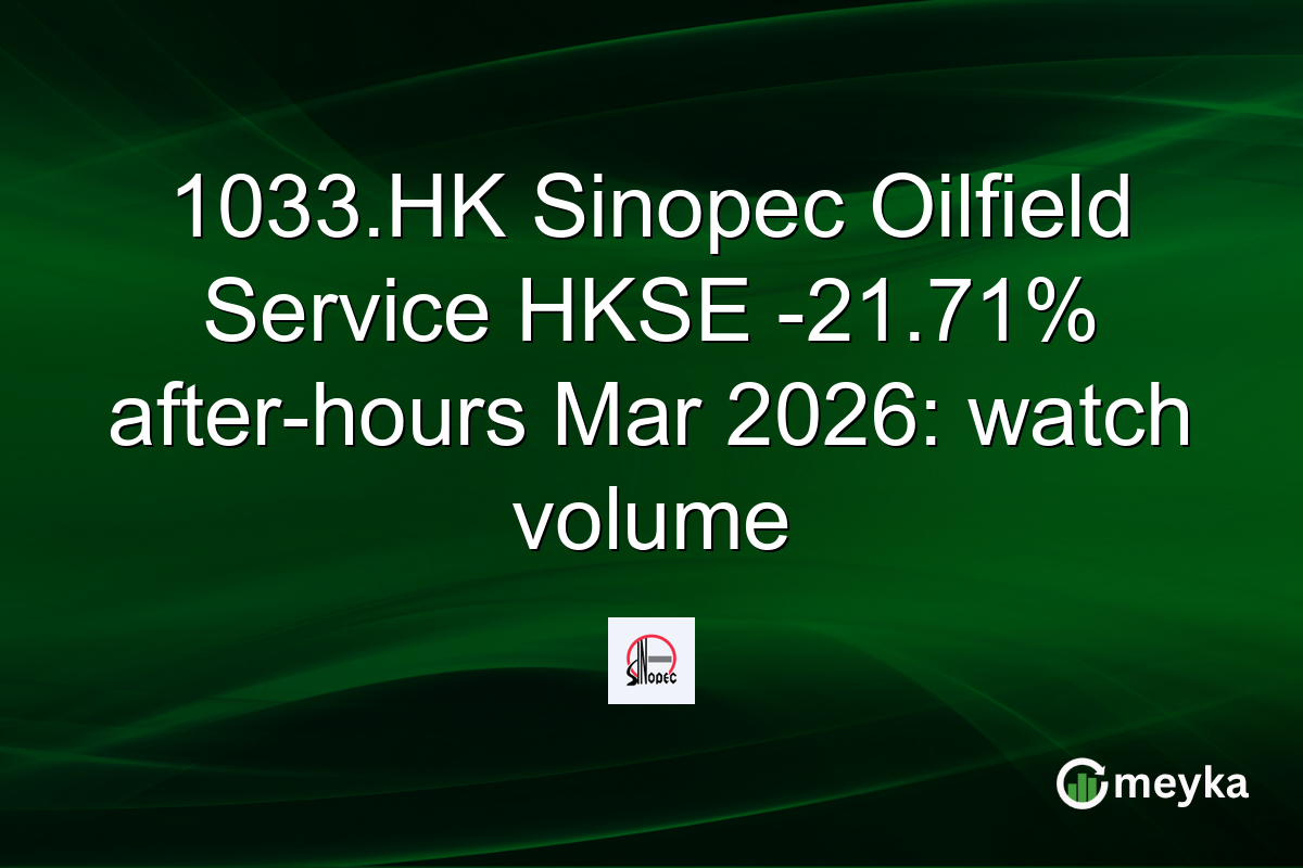 1033.HK Sinopec Oilfield Service HKSE -21.71% after-hours Mar 2026: watch volume